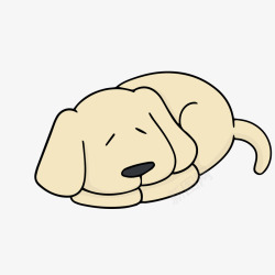 趴着睡觉的可爱卡通小狗矢量图素材
