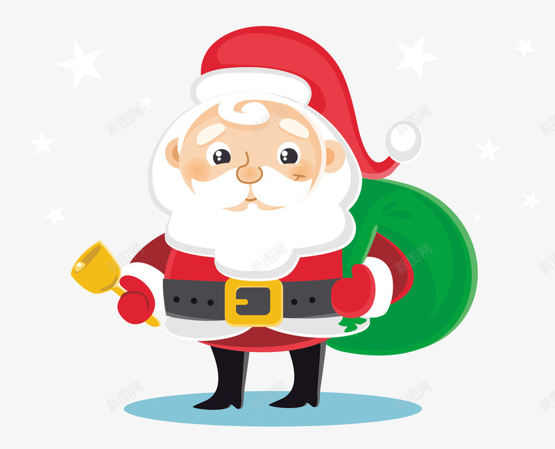 摇铃铛的圣诞老人png免抠素材_新图网 https://ixintu.com 卡通圣诞老人 圣诞 手摇铃铛 摇铃铛的圣诞老人 摇铃铛背礼包的圣诞免费png下载 老人矢量图 背礼包的圣诞老人