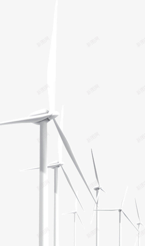 白色风车png免抠素材_新图网 https://ixintu.com 一排 白色 简洁 风向标 风杆 风车