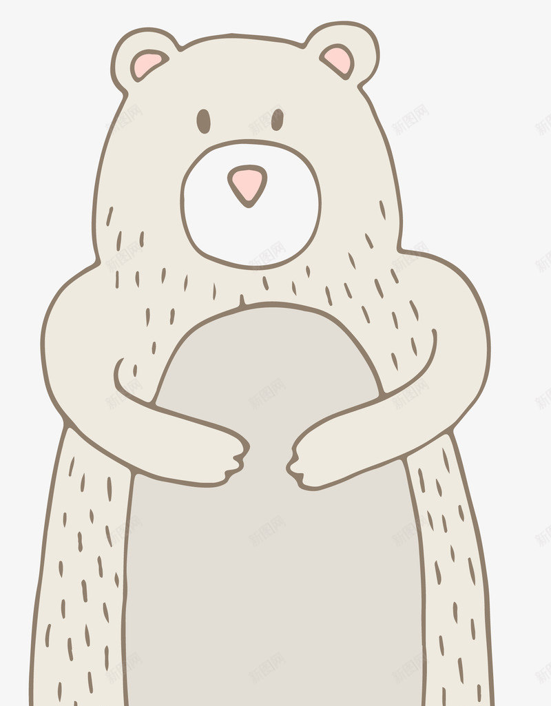 抱着肚子的可爱小熊png免抠素材_新图网 https://ixintu.com 卡通手绘 可爱 呆萌 圆滚滚 清新 灰色 装饰