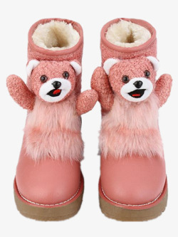粉色雪地靴小熊雪地靴高清图片