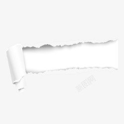 白色圆筒卷纸撕纸效果白色高清图片