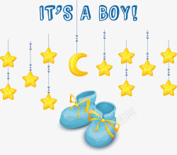 男婴免抠星星月亮男婴海报矢量图高清图片