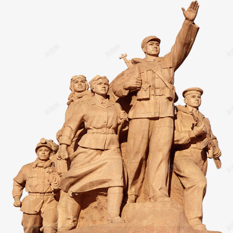 中国军人雕塑psd免抠素材_新图网 https://ixintu.com 产品实物 建党节 教育宣传 雕塑