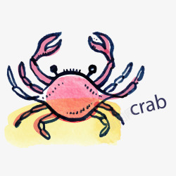 卡通可爱的螃蟹矢量图素材
