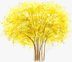 春季文艺黄色大树素材