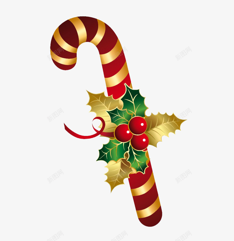 圣诞节拐杖png免抠素材_新图网 https://ixintu.com png 圣诞老人 手杖 红色 金色
