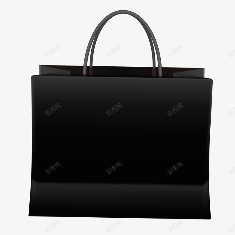 黑色高端服饰礼品包装png免抠素材_新图网 https://ixintu.com 包装 礼品 空白 购物袋 黑色