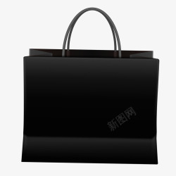 矢量黑色购物袋黑色高端服饰礼品包装高清图片