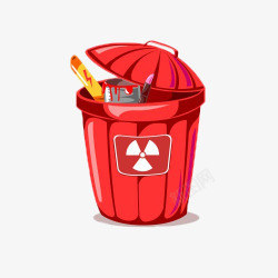 红色垃圾桶垃圾桶卡通高清图片