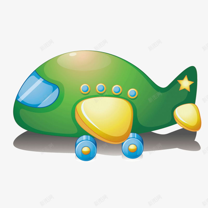 卡通着陆的飞机矢量图ai免抠素材_新图网 https://ixintu.com 卡通 绿色 飞机 矢量图