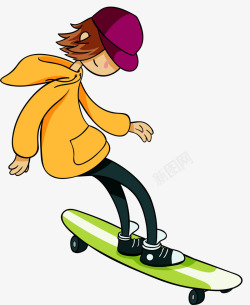 滑滑板的帅气女孩素材