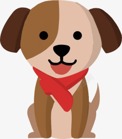 戴围巾的男人卡通戴围巾的小狗狗高清图片