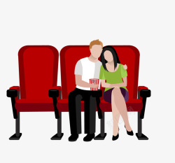 情侣座椅卡通电影院情侣座椅矢量图高清图片