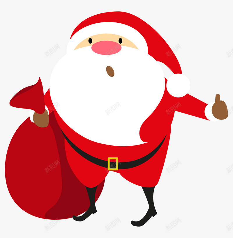 卡通手绘圣诞老人png免抠素材_新图网 https://ixintu.com 创意 动漫动画 卡通手绘 圣诞老人 简约 红色收纳袋