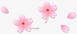 卡通两朵花朵花蕊素材