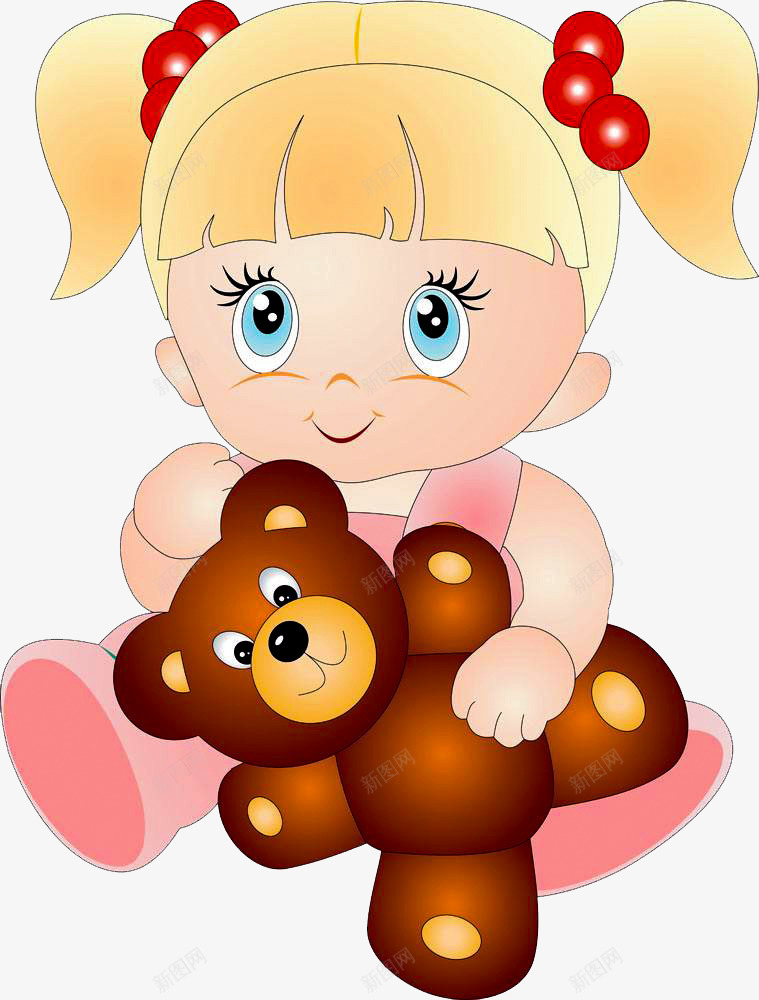 小女孩抱着小熊png免抠素材_新图网 https://ixintu.com 抱着东西 抱着小熊 抱着小熊的大熊 抱着玩具