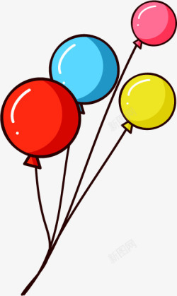 彩色圆形气球六一儿童节素材
