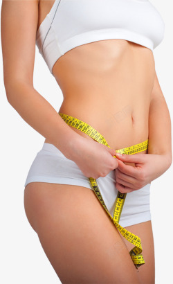 测量腰围减肥健身人物腰围测量高清图片