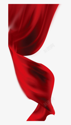 深红色绸条红色丝绸高清图片