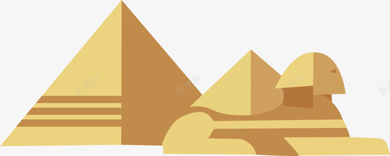 卡通风格金字塔和狮身人面像png免抠素材_新图网 https://ixintu.com 三棱锥 三角体 三角形 卡通 埃及 狮身人面像 立体 装饰图案 金字塔