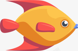 海洋生物橙色嘟嘴的鱼素材