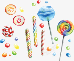 七彩波板糖美味手绘儿童节糖果矢量图高清图片