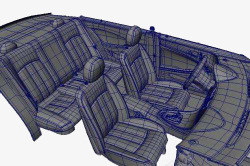 3D的车子的内部视图素材