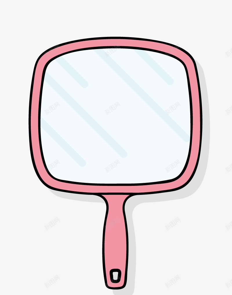 粉色小镜子png免抠素材_新图网 https://ixintu.com 卡通 少女镜子 粉色 镜子