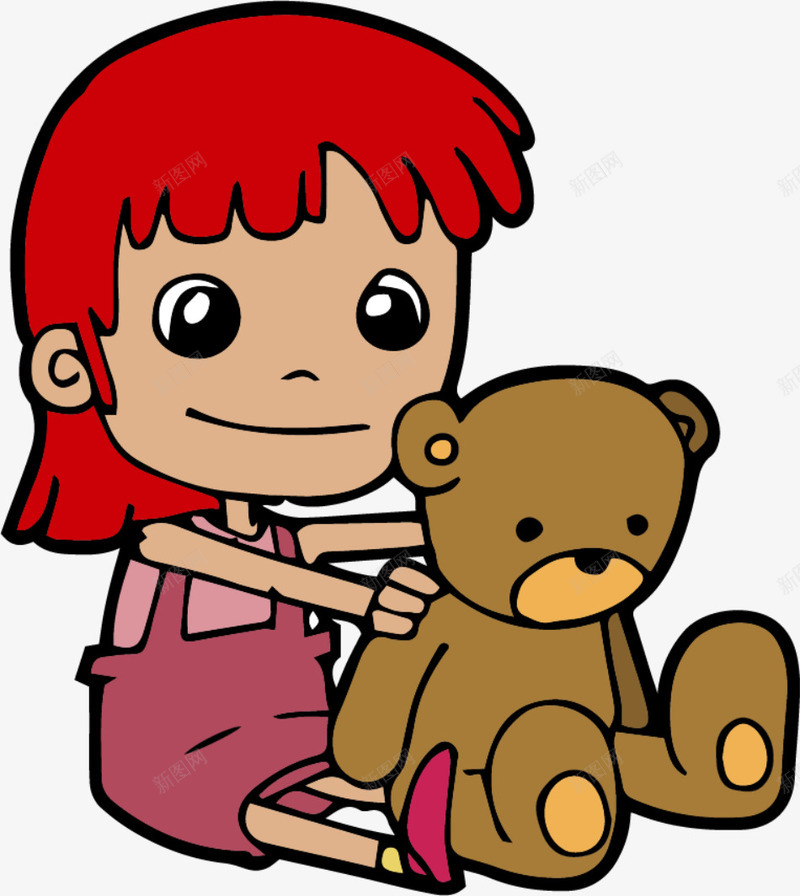 儿童节玩玩具的女孩png免抠素材_新图网 https://ixintu.com 儿童节 小熊玩偶 开心 玩玩具的女孩 玩耍 红发女孩