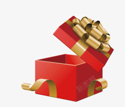 开直播间礼物红色礼品盒高清图片