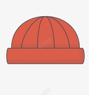红色冬帽可爱服饰图标图标