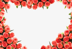 粉红玫瑰心形海报背景七夕情人节素材