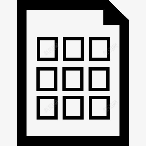 具有九个瓷砖轮廓的文档图标png_新图网 https://ixintu.com 大纲 接口 数据 文件 文档 符号