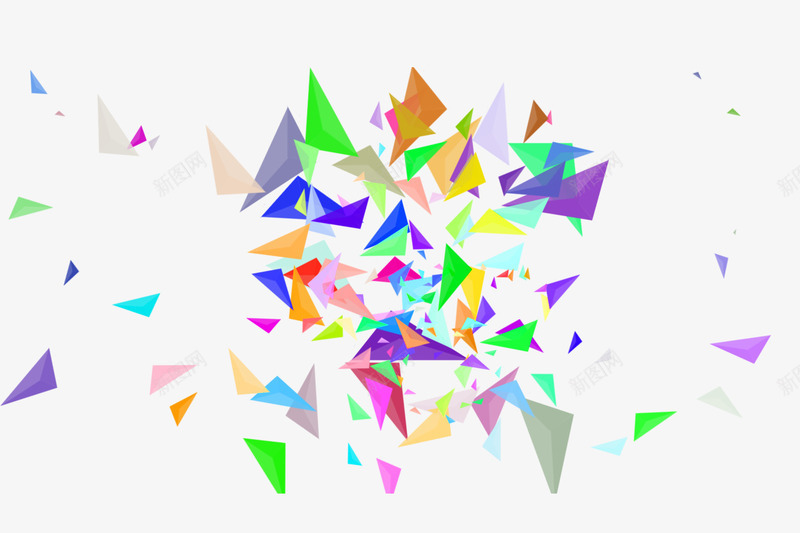 彩色碎片png免抠素材_新图网 https://ixintu.com 三角形 彩色碎片 漂浮素材 背景装饰