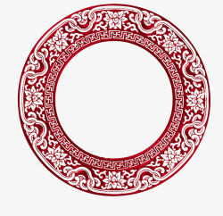圆圈中式圆形边框中式花纹高清图片