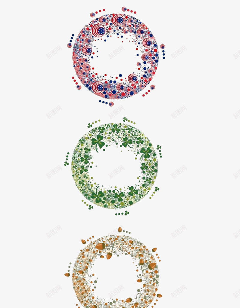 圆形鲜花装饰图案png免抠素材_新图网 https://ixintu.com PNG免费 三叶草 圆形图案 圆心花卉创意图案 坚果