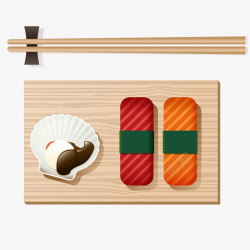 扁平化筷子寿司海鲜食物高清图片