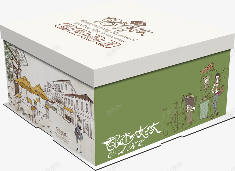 蛋糕包装psd_新图网 https://ixintu.com 包装效果图 包装设计 蛋糕盒