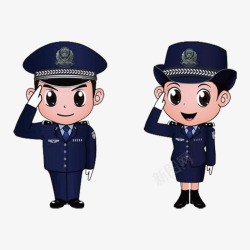 两个警察中小学安全教育日卡通警察矢量图高清图片