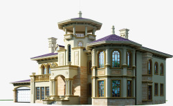 欧式房屋油画欧式别墅建筑房屋景观高清图片