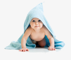 毛巾宝宝披着毛巾的宝宝高清图片