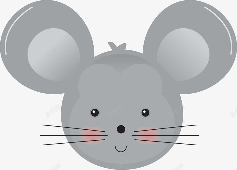 大耳朵灰色老鼠头像png免抠素材_新图网 https://ixintu.com 动物头像 卡通 可爱 大耳朵 矢量图案 老鼠 老鼠生日