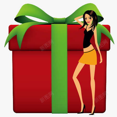 性感美女圣诞礼物png免抠素材_新图网 https://ixintu.com 圣诞礼物 圣诞装饰 性感美女 背景元素