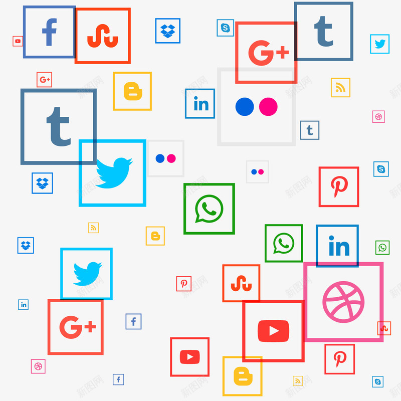 社交网络png免抠素材_新图网 https://ixintu.com 分享 背景 高清