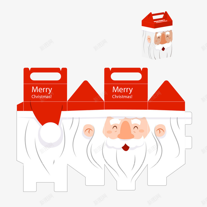 圣诞老人包装盒矢量图ai设计背景_新图网 https://ixintu.com 圣诞老人包装盒 圣诞节 礼品盒展开图 矢量图