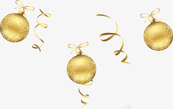 金色吊球圣诞元旦素材