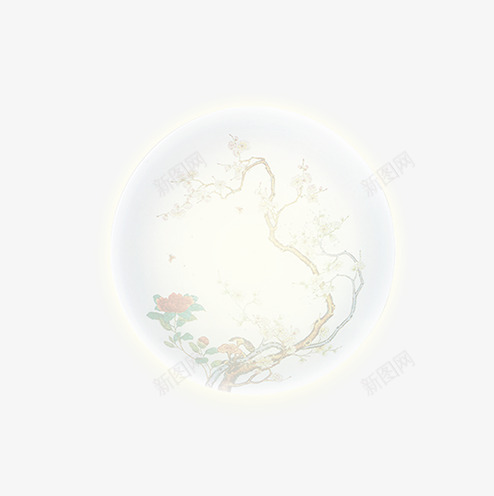 白色月亮psd免抠素材_新图网 https://ixintu.com 嫦娥 月亮 花朵 迷雾