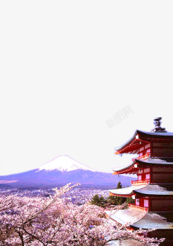 日本樱花风景装饰素材建筑高清图片