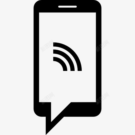 电话聊天的WiFi信号图标png_新图网 https://ixintu.com WiFi信号 工具和器具 手机 无线 无线上网 智能手机 移动电话